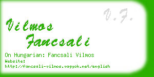 vilmos fancsali business card